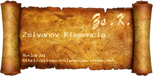 Zsivanov Klemencia névjegykártya